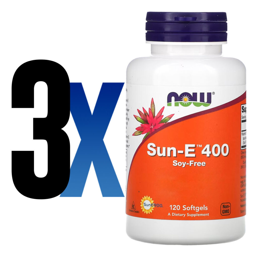 Vitamina E Sun-e 400 268mg Now Foods 120soft Importado 3un - Imagem 2