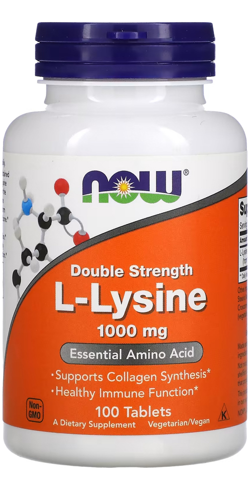 L Lisina Dupla Força 1000mg Now Foods 100tab Importado Eua