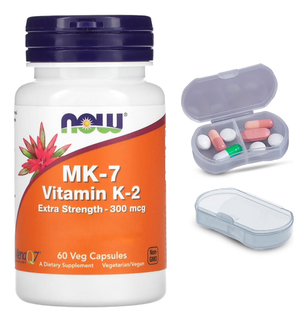Mk-7 Vitamina K-2 300mcg Now Foods 60 Cáps + Porta Cápsulas