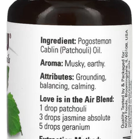 Now Foods Óleo De Patchouli 30 Ml Puro + Porta Cápsulas - Imagem 2