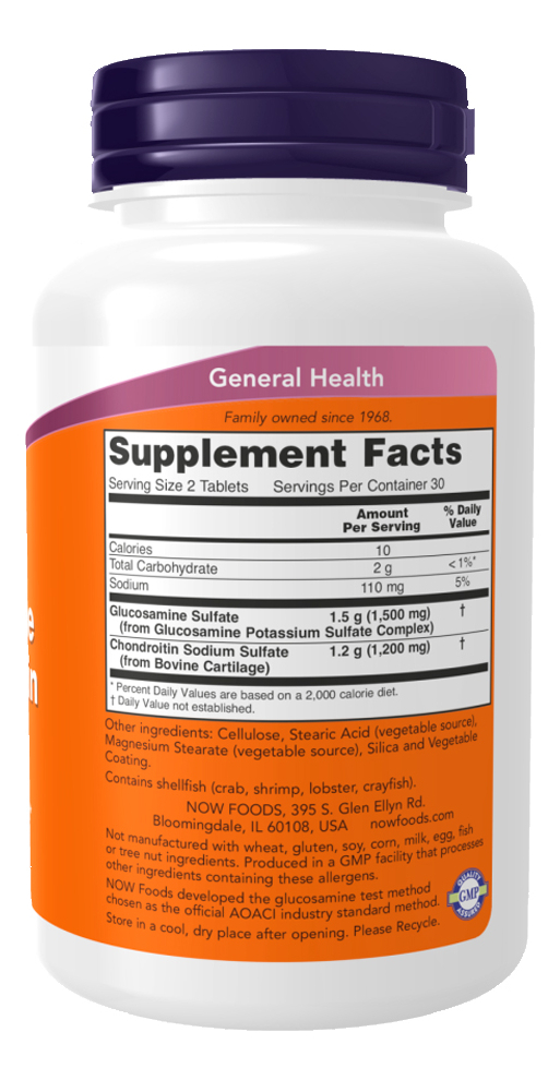 Glucosamina Condroitina Now Foods 60 Tablets Importado - Imagem 2