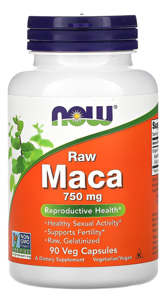 Raw Maca Peruana 750mg 90 Veg Cápsulas Importado