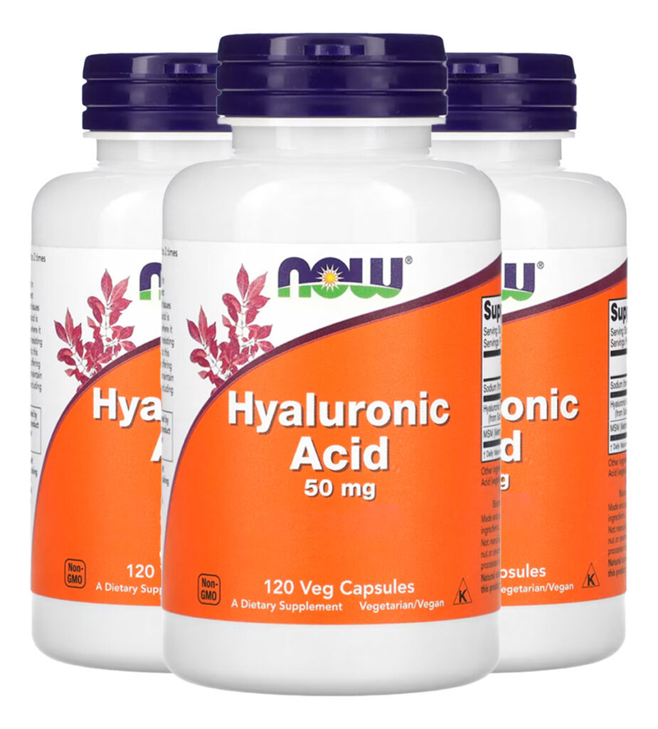 Ácido Hialurônico 50mg Msm Now Foods 120caps Importado 3un
