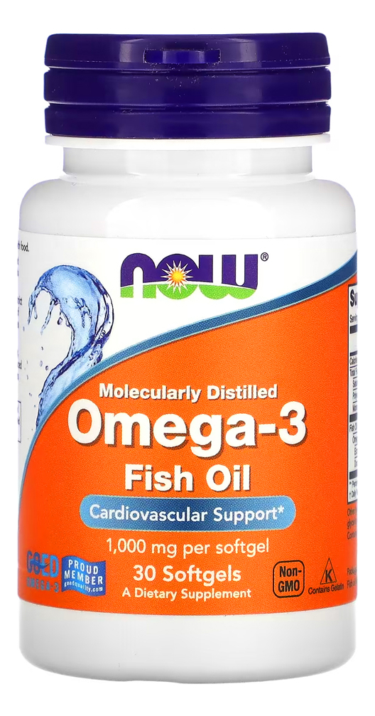 Ômega-3 Molecularmente Destilados Now Foods 30softgels Sabor Sem Sabor