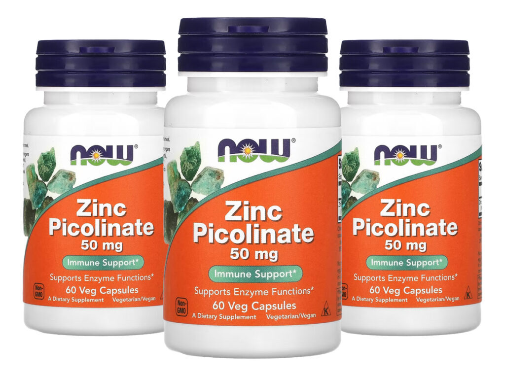 Zinco Picolinato 50mg Now Foods Zinc 60veg Caps 3un