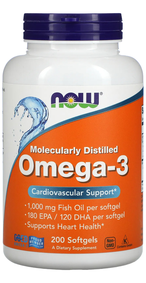 Ômega-3 Molecularmente Destilados Now Foods 200soft Eua/usa Sabor Sem Sabor