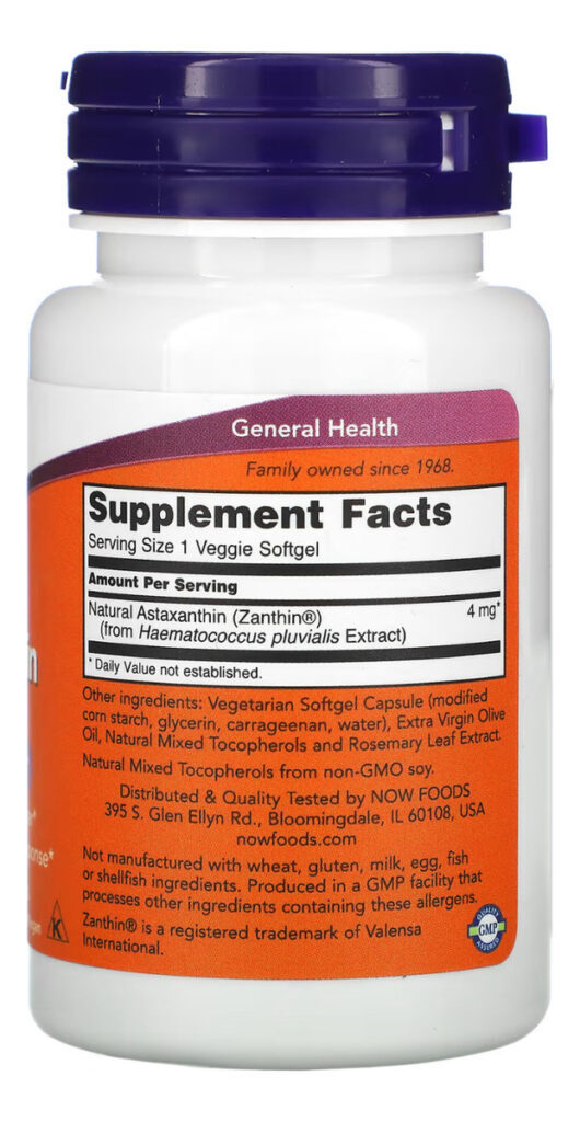 Astaxantina 4mg 60 Softgels - Now Foods - Imagem 2