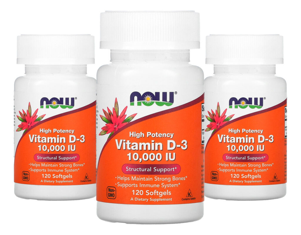 Vitamina D3 10000iu Alta Potencia Now 120 Softgels 3un
