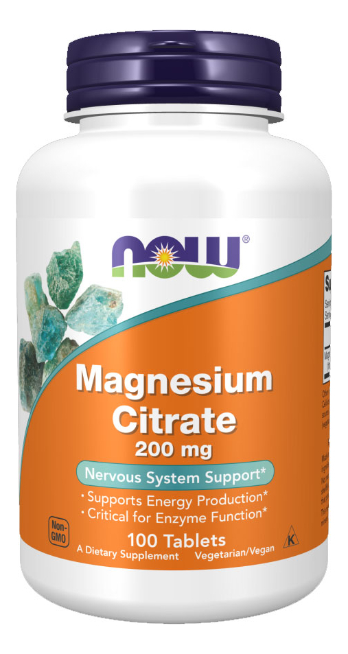 Citrato De Magnésio 200mg Now Foods 250 Tab Importado