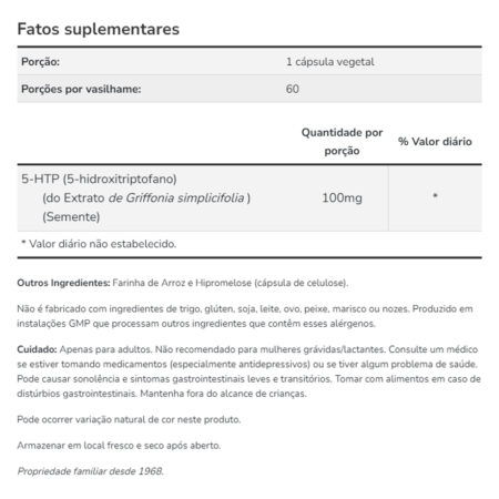 5htp 100mg Now Foods 5hidroxitriptofano 120cáp Importado 5un - Imagem 5