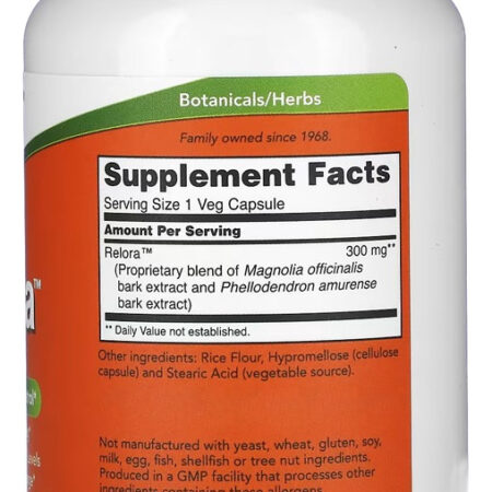 Relora Extracto 300mg 120 Veg Cáps Importado 2un Now Foods - Imagem 3