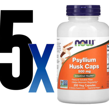 Fibra De Psyllium 500mg Now Foods Psyllium 200veg Caps 5un - Imagem 2