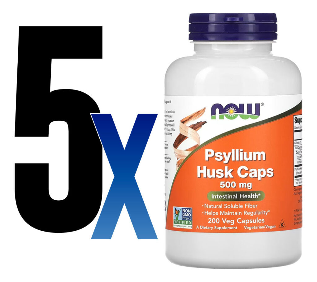 Fibra De Psyllium 500mg Now Foods Psyllium 200veg Caps 5un - Imagem 2