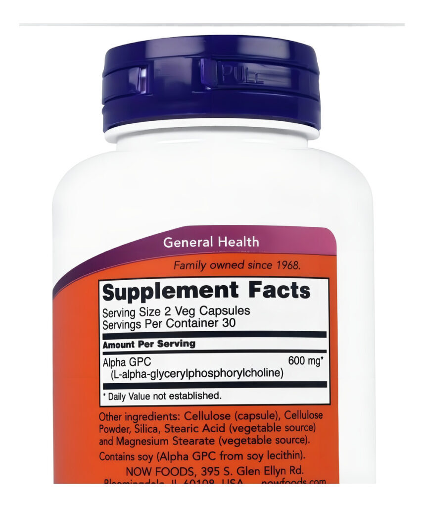 Alpha Gpc - 300 Mg - 60 Cáps. Now Foods - Imagem 2