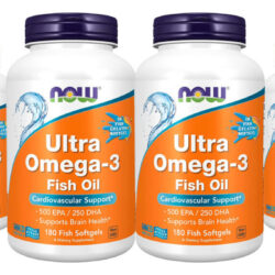 Ultra Omega-3 Now Foods 500/250 Fish Gelatin 180 Softg 4un Sabor Sem Sabor
