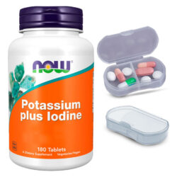 Potássio Plus Iodo Now Foods 180 Tablets + Porta Cápsulas