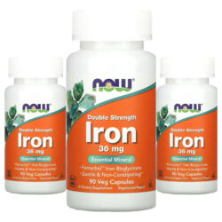 Bisglicinato De Ferro 36mg Now Foods Iron 90 Veg Caps 3un