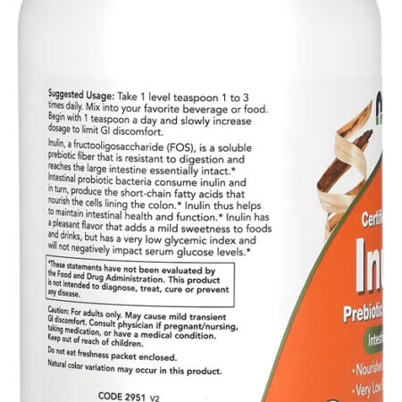 Inulina Orgânica Pó 454g Puro Importado 5un Now Foods - Imagem 4