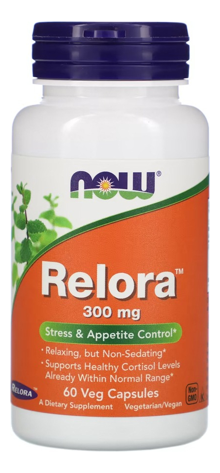 Relora 300mg Now Foods 60cápsulas Vegetarianas Sabor Sem Sabor