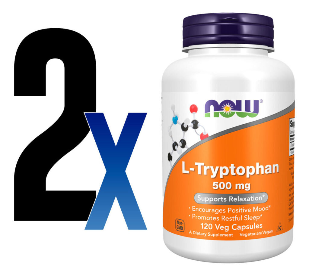 L-triptofano 500mg Now Foods L-tryptophan 120 Veg Caps 2un - Imagem 2