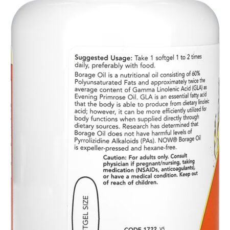 Óleo Borage 1000mg Now Foods Borragem 120soft Importado 5un - Imagem 4