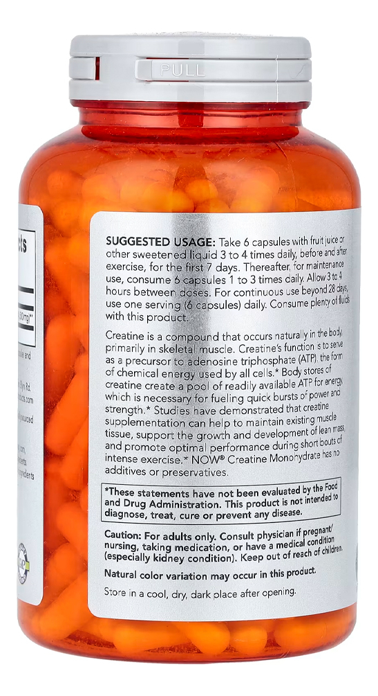 Creatina Monohidratada 750mg Now Foods 240caps Importado 5un - Imagem 4