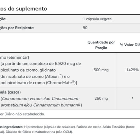 Tri-chromium 500mcg Now Foods C/canela 90 Caps Importado - Imagem 4