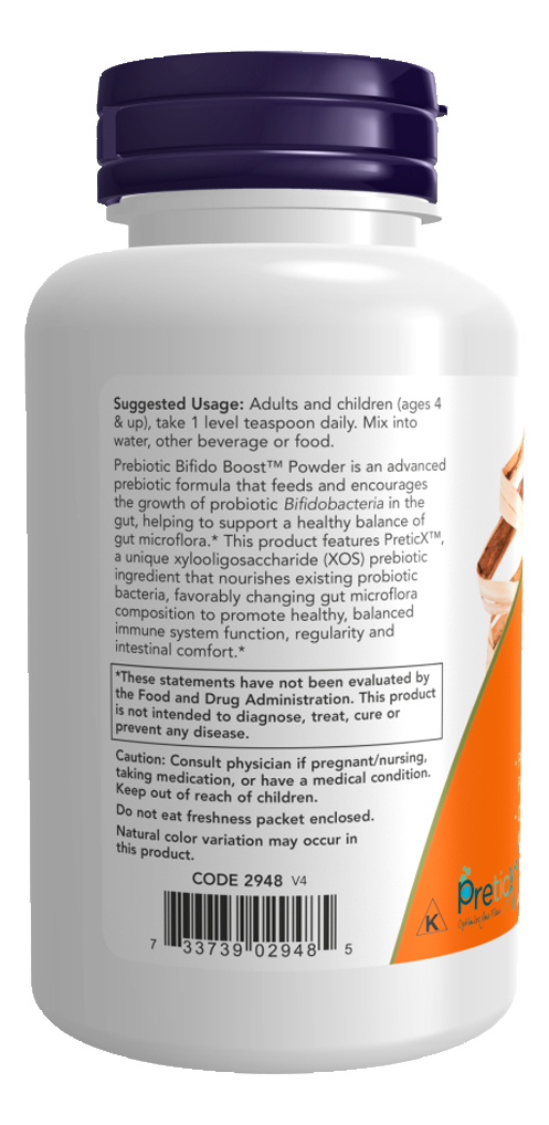 Pó Prebiótico Bifido Boost Now Foods 85 Grama Importado - Imagem 3