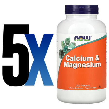 Cálcio E Magnésio 500/250mg 250 Tabs Importado 5un Now Foods - Imagem 2