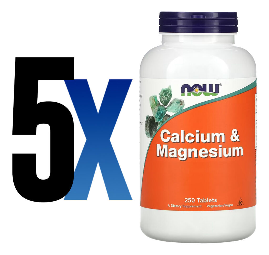 Cálcio E Magnésio 500/250mg 250 Tabs Importado 5un Now Foods - Imagem 2