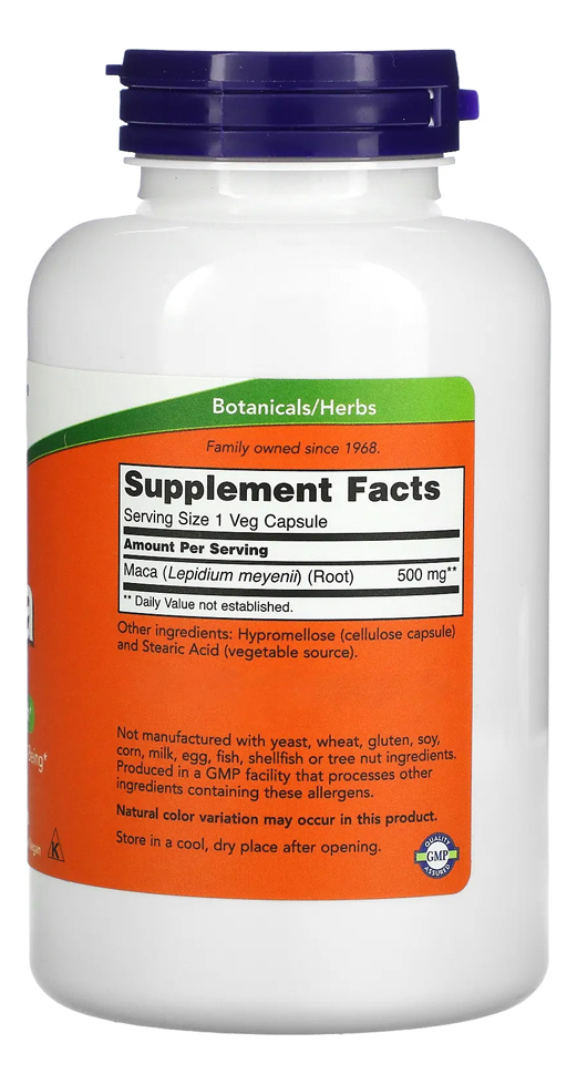Maca Peruana 500mg Now Foods 250 Caps + Porta Cápsulas - Imagem 2
