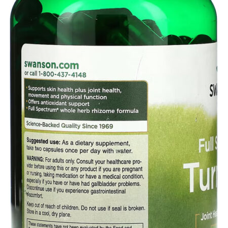 Curcumina Açafrão Da Índia Turmeric 720mg Swanson 240caps - Imagem 3