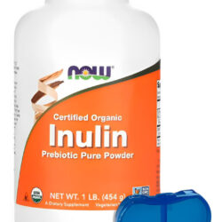 Inulina Orgânica Pó Now Foods 454g Puro + Porta Cápsulas
