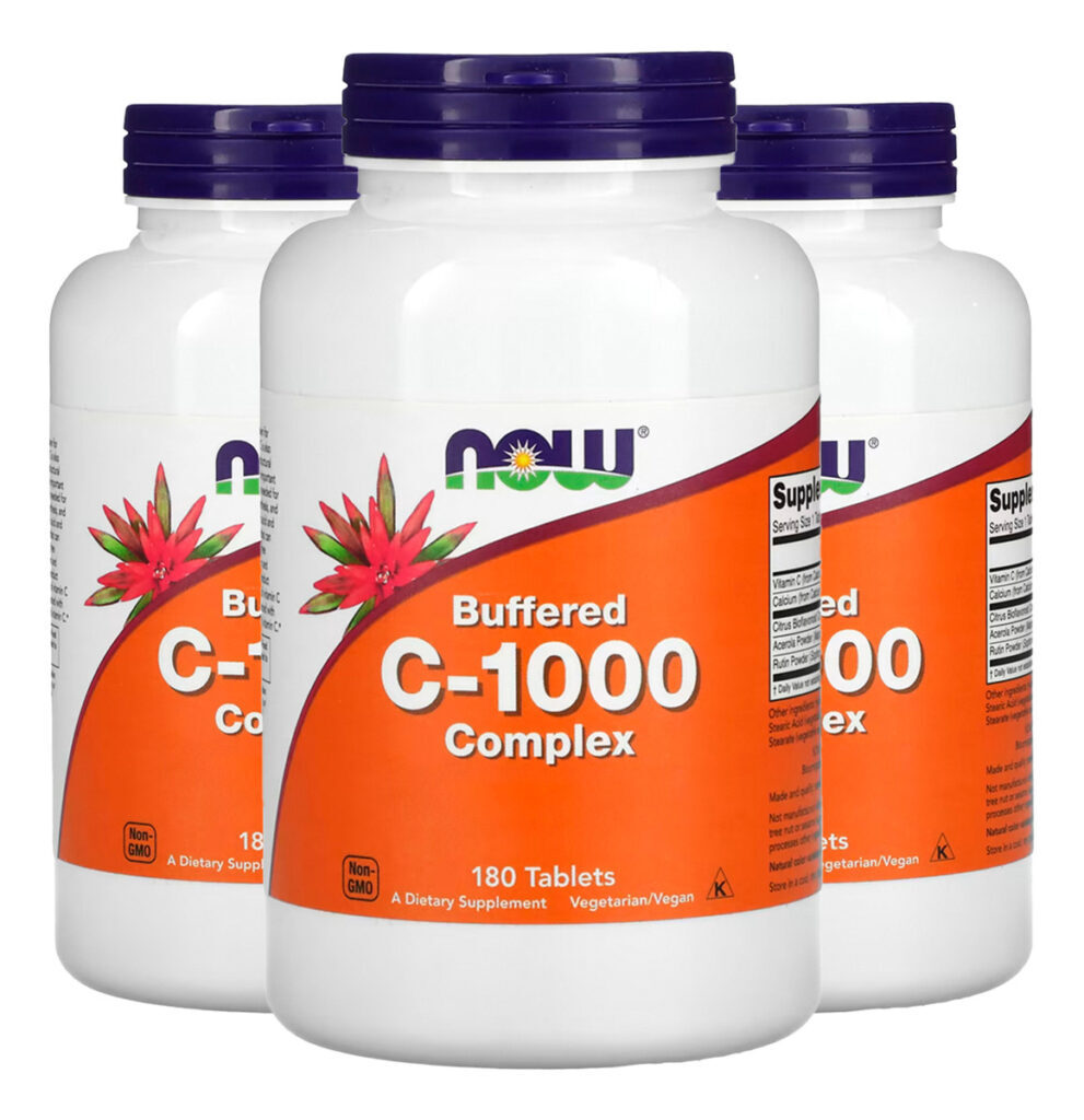 Complexo Vitamina C 1000mg 180 Tabls Importado 3un Now Foods