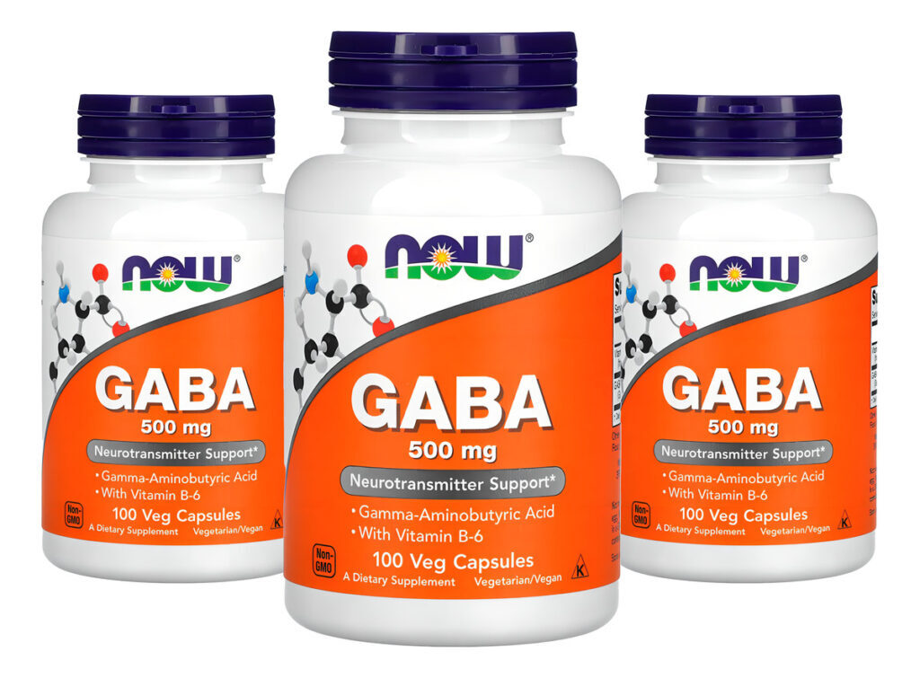Now Foods Gaba/ácido Gama 500mg E Vitamina B6 100cap Veg 3un Sabor Sem Sabor