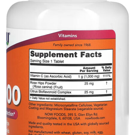 Vitamina C 1000mg E Rosa Mosqueta Now Foods 100tabls - Imagem 2