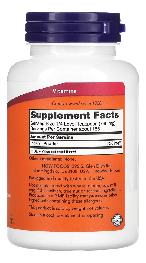 Pó De Inositol Now Foods Mio-inositol 113g + Porta Cápsulas - Imagem 2