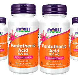 Ácido Pantotênico 500mg Now Foods Complexo B 100cap 4un Sabor Sem Sabor
