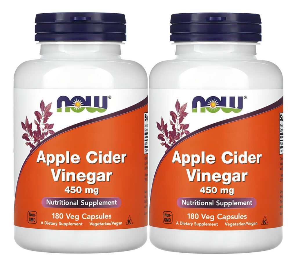 Vinagre De Maçã 450mg Now Foods Cider 180 Veg Caps 2un Sabor Sem Sabor