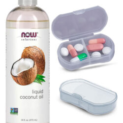 Now Foods Óleo De Coco Líquido 473ml + Porta Cápsulas