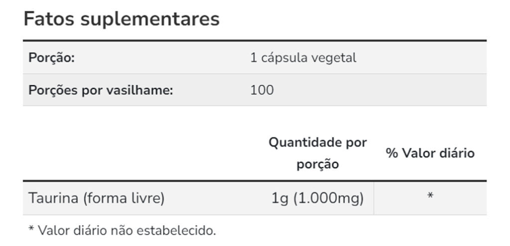 Taurina 1000mg Dupla Força 100 Cáps Importado 2un Now Foods - Imagem 5