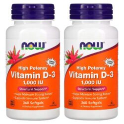 Vitamina D3 1.000ui Now Foods Vit D-3 360 Softgels 2un Sabor Sem Sabor