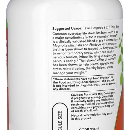 Relora Extracto 300mg Now Foods 120 Veg Cáps Importado 3un - Imagem 4