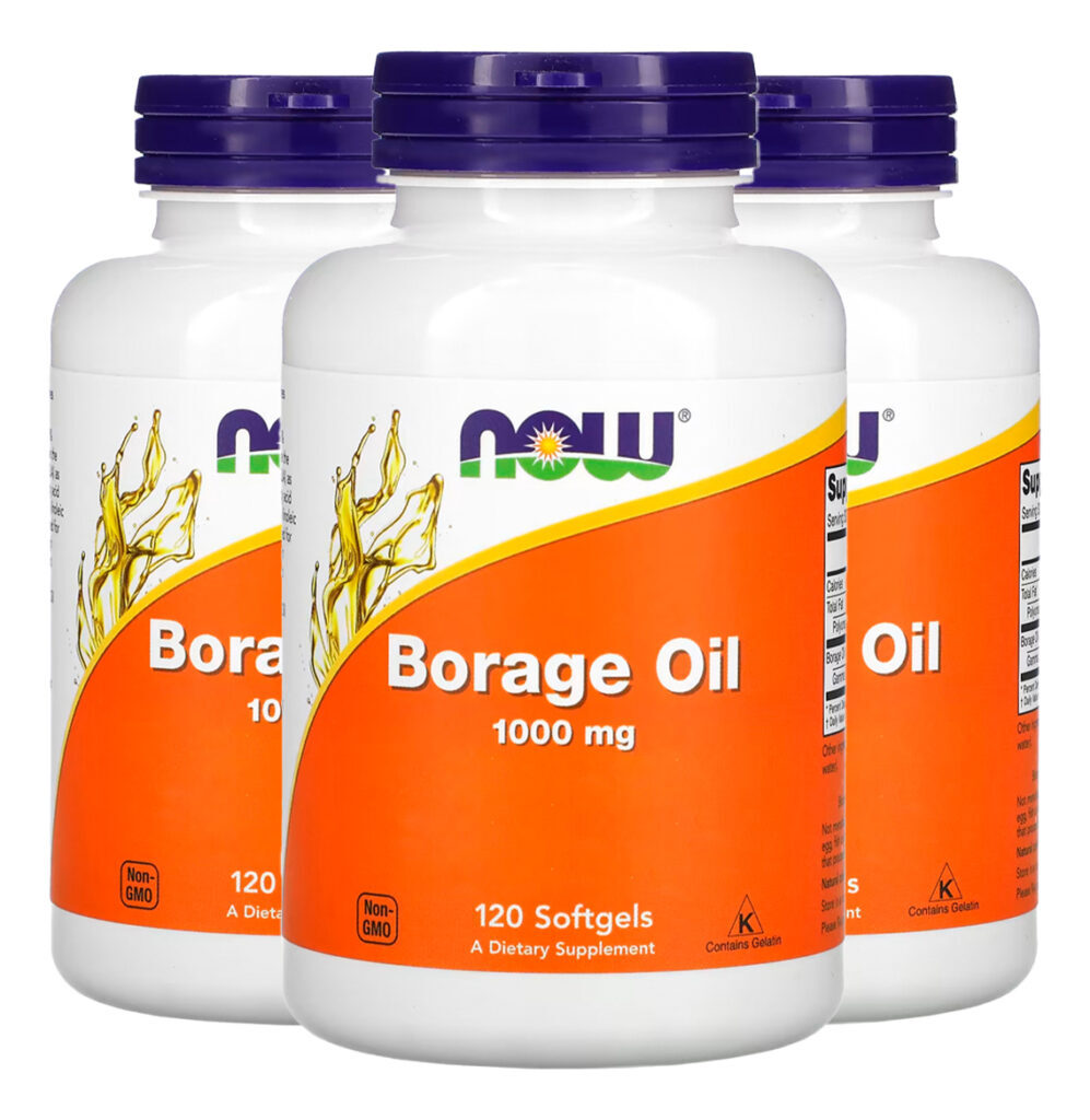 Óleo Borage 1000mg Now Foods Borragem 120soft Importado 3un