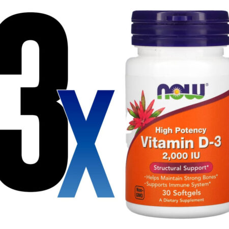 Vitamina D-3 2000iu Now Foods 30 Caps Softgels 3un - Imagem 2