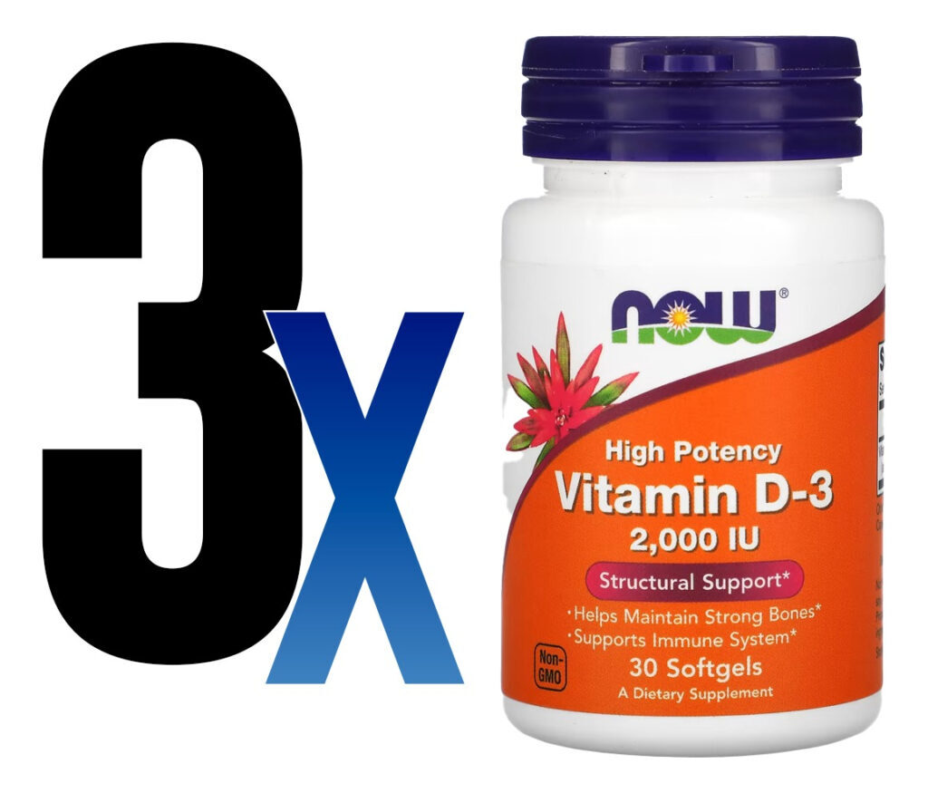 Vitamina D-3 2000iu Now Foods 30 Caps Softgels 3un - Imagem 2