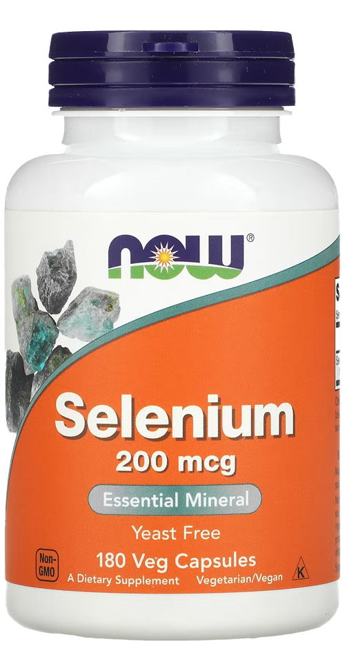Selênio 200mcg Now Foods Sem Fermento 180 Cáps Importado