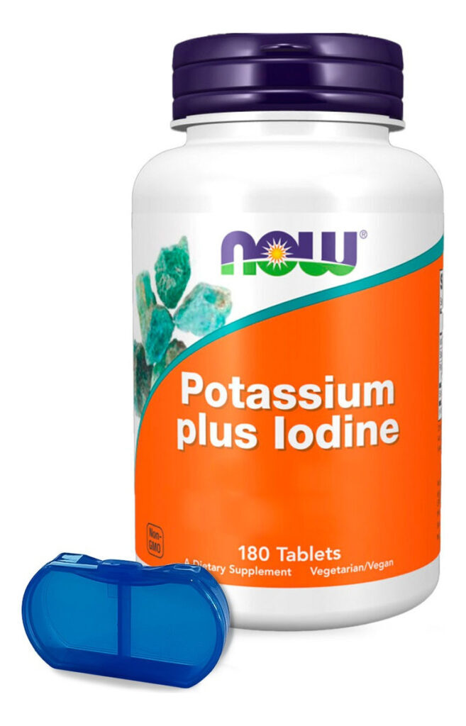Potássio Plus Iodo Now Foods 180 Tablets + Porta Cápsulas