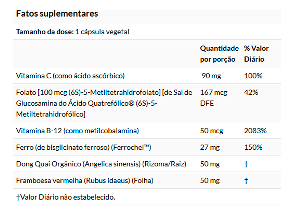Iron Complex Caps Now Foods Glicinato 100 Caps Importado - Imagem 4
