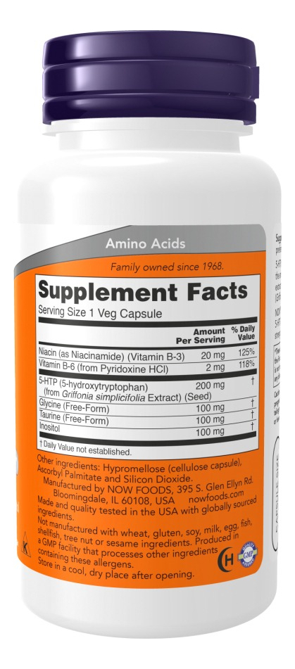 5-htp 200mg Dupla Força 120 Cápsulas Importado 2un Now Foods - Imagem 3
